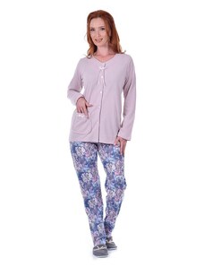 TIMILJA Sieviešu pidžama ar pogām Kokvilnas lielie izmēri 11044B M-4XL