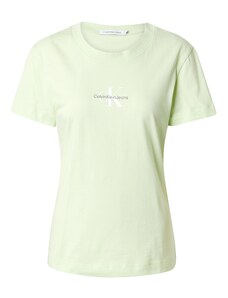 Calvin Klein Jeans T-Krekls tumši pelēks / gaiši zaļš / balts