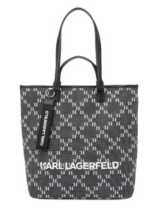 Karl Lagerfeld "Shopper" tipa soma pelēks / melns / balts