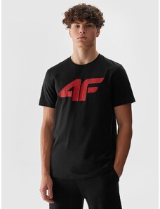 4F Vīriešu t-krekls regular ar apdruku - melns