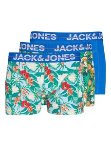 JACK & JONES Bokseršorti 'Pineapple' zils / debeszils / pelēks / zaļš / gaiši sarkans / balts