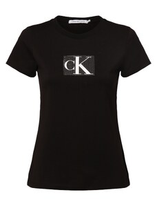 Calvin Klein Jeans T-Krekls melns / sudrabs / balts
