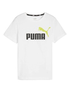 PUMA T-Krekls 'Essential' kaļķa / melns / balts