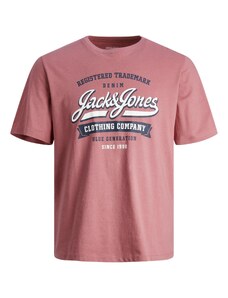 JACK & JONES T-Krekls tumši zils / rožkrāsas / balts