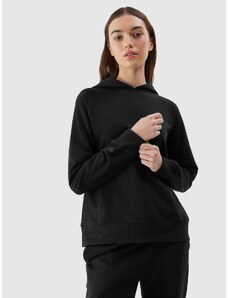 4F Sieviešu sporta džemperis hūdijs - melns