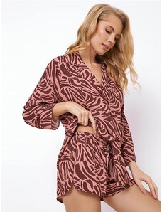 Aruelle īsa viskozes pidžama "Rosabel Short Coral - Dark Brown"