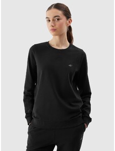 4F Sieviešu sporta džemperis bez kapuces - melns