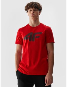 4F Vīriešu t-krekls regular ar apdruku - sarkans