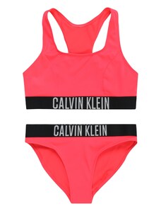 Calvin Klein Swimwear Bikini pelēks / gaiši sarkans / melns