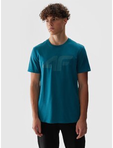 4F Vīriešu t-krekls regular ar apdruku - tirkīza