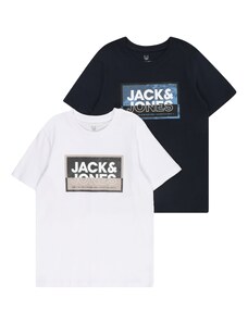 Jack & Jones Junior T-Krekls 'LOGAN' naktszils / gaiši brūns / melns / balts