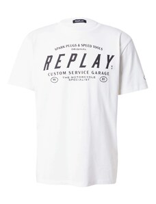 REPLAY T-Krekls melns / dabīgi balts