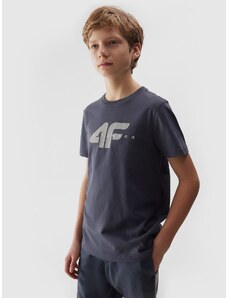 4F Zēnu t-krekls no organiskās kokvilnas ar apdruku - pelēks
