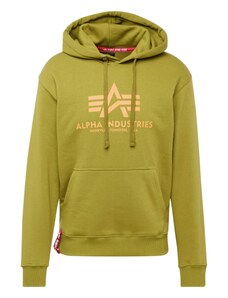 ALPHA INDUSTRIES Sportisks džemperis zaļš / gaiši oranžs / sarkans / balts