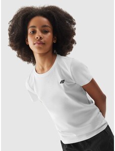 4F Meiteņu gluds t-krekls - balts