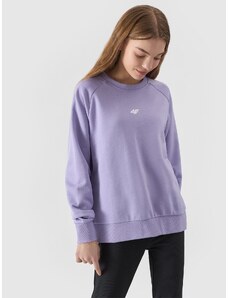 4F Meiteņu džemperis ar organisko kokvilnu bez kapuces - gaiši violets