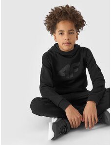 4F Zēnu sporta džemperis hūdijs - melns
