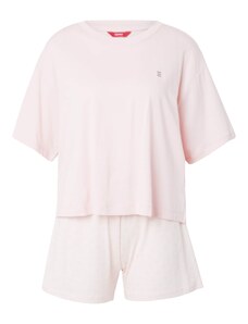 ESPRIT Pidžama ar šortiem 'Amelia' rožkrāsas / melns / balts