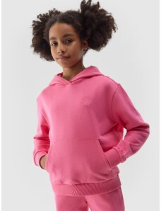 4F Meiteņu sporta džemperis hūdijs - sārts