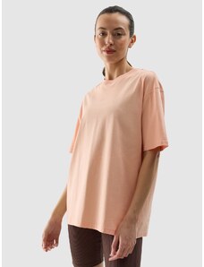 4F Sieviešu t-krekls oversize gluds - koraļļu