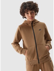 4F Zēnu aiztaisāma sporta jaka ar kapuci - brūna