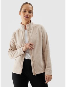 4F Sieviešu flīsa jaka ar stāvapkakli regular - smilškrāsas