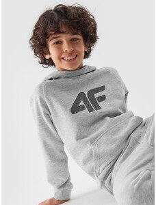 4F Zēnu sporta džemperis hūdijs - pelēks