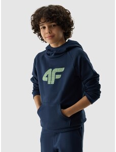 4F Zēnu sporta džemperis hūdijs - tumši zils