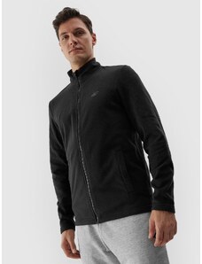 4F Vīriešu flīsa jaka ar stāvapkakli regular - melna