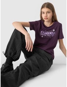 4F Meiteņu t-krekls ar apdruku - tumši violets