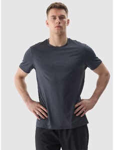 4F Vīriešu treniņu krekls regular, izgatavots no pārstrādātiem materiāliem - dziļi melns