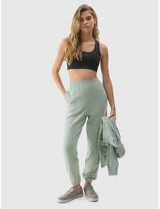 4F Sieviešu jogger tipa sporta bikses ar organisko kokvilnu - zaļas