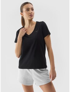 4F Sieviešu t-krekls gluds - melns