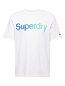 Superdry T-Krekls zils / ūdenszils / balts