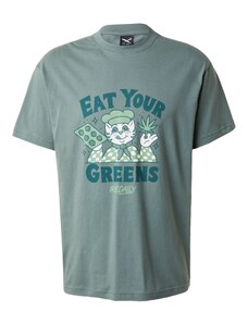 Iriedaily T-Krekls 'Eat Greens' smaragda / nefrīta / gaiši zaļš / balts