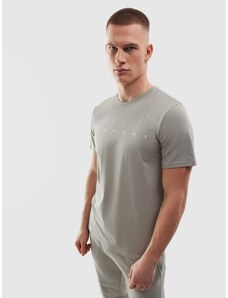 4F Vīriešu t-krekls regular no organiskās kokvilnas ar apdruku - pelēks