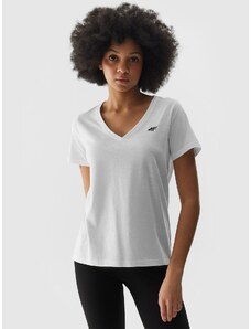 4F Sieviešu t-krekls gluds - balts