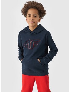 4F Zēnu sporta džemperis hūdijs - tumši zils