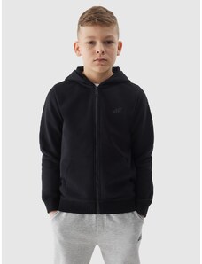 4F Zēnu sporta jaka ar kapuci - dziļi melna