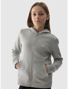 4F Meiteņu sporta jaka ar kapuci - pelēka