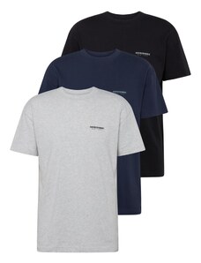 Abercrombie & Fitch T-Krekls tumši zils / gaiši pelēks / melns / balts