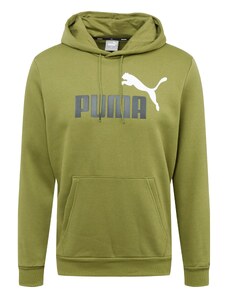 PUMA Sportiska tipa džemperis 'ESS+ 2' olīvzaļš / melns / balts
