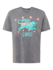 Just Cavalli T-Krekls tirkīza / tumši pelēks / oranžs