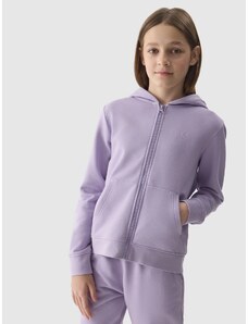 4F Meiteņu aiztaisāma sporta jaka ar kapuci - violeta