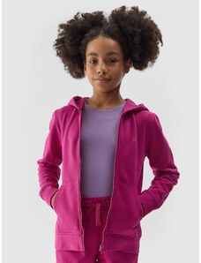 4F Meiteņu aiztaisāma sporta jaka ar kapuci - sārta