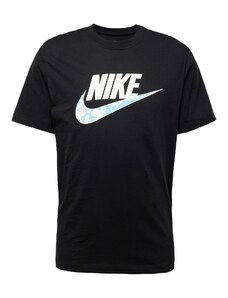 Nike Sportswear T-Krekls debeszils / melns / balts