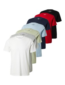 HOLLISTER T-Krekls tumši zils / debeszils / raibi pelēks / pasteļzaļš / sarkans / melns / balts