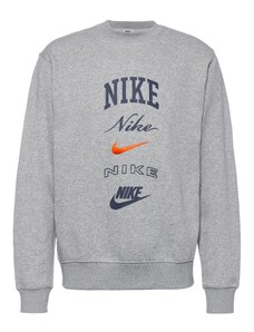 Nike Sportswear Sportisks džemperis 'Club' jūraszils / raibi pelēks / oranžs