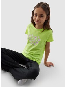 4F Meiteņu t-krekls no organiskās kokvilnas - dzeltens