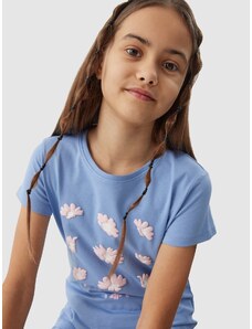 4F Meiteņu t-krekls no organiskās kokvilnas - denim